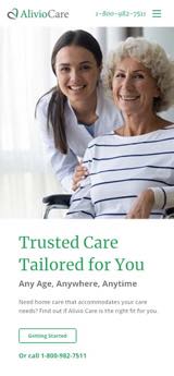 Alivio Care Website Mobile Preview