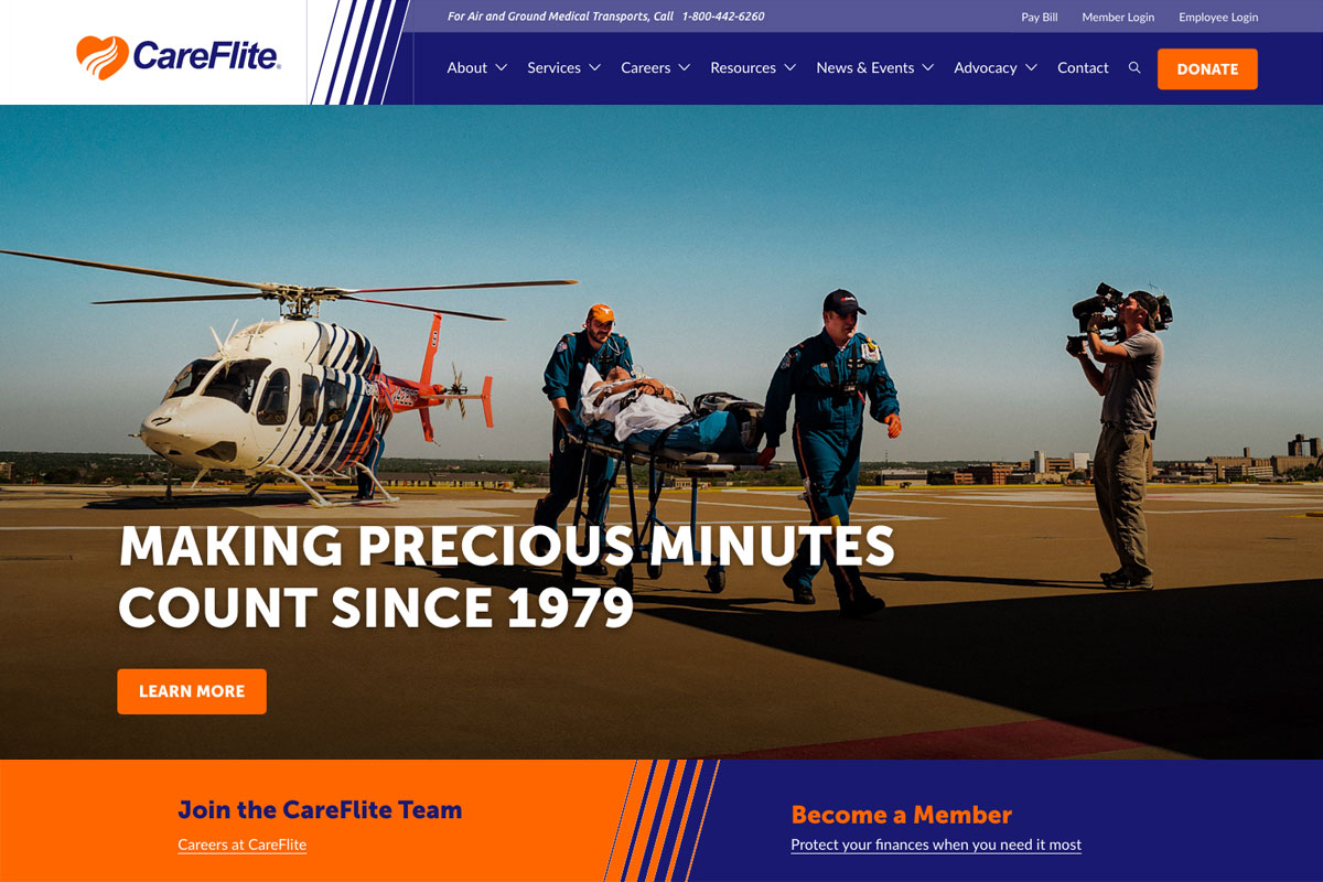 CareFlite Website Desktop Preview