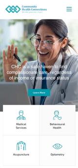 Community Heath Connections Website Mobile Preview