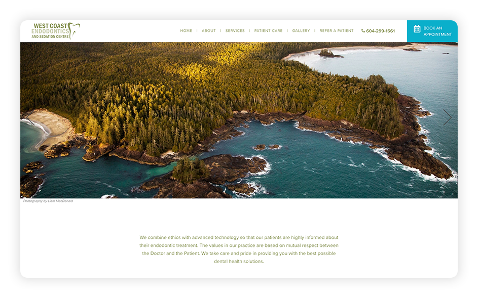 West Coast Endodontics and Sedation Centre has a website design that is speed-optimized.