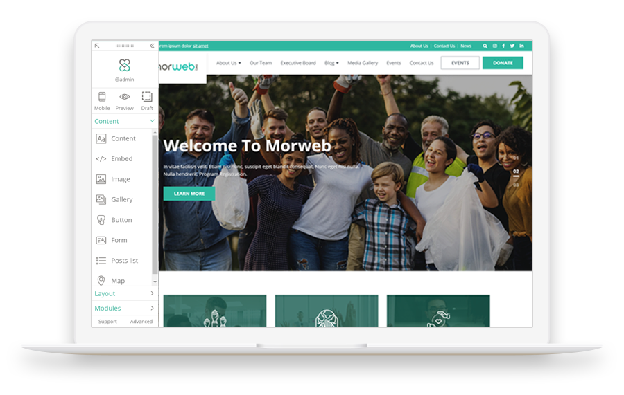 Foundation management software: Morweb CMS