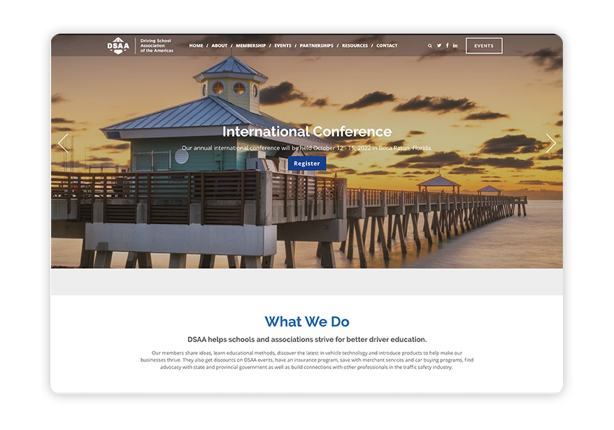DSAA has all of the features and aesthetic qualities that are key to a great membership website.