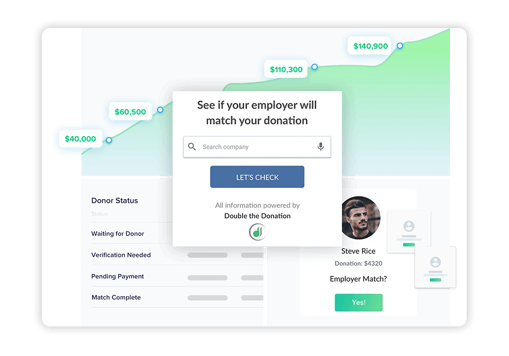 Double the Donation's nonprofit event software empowers organizations to leverage corporate giving.