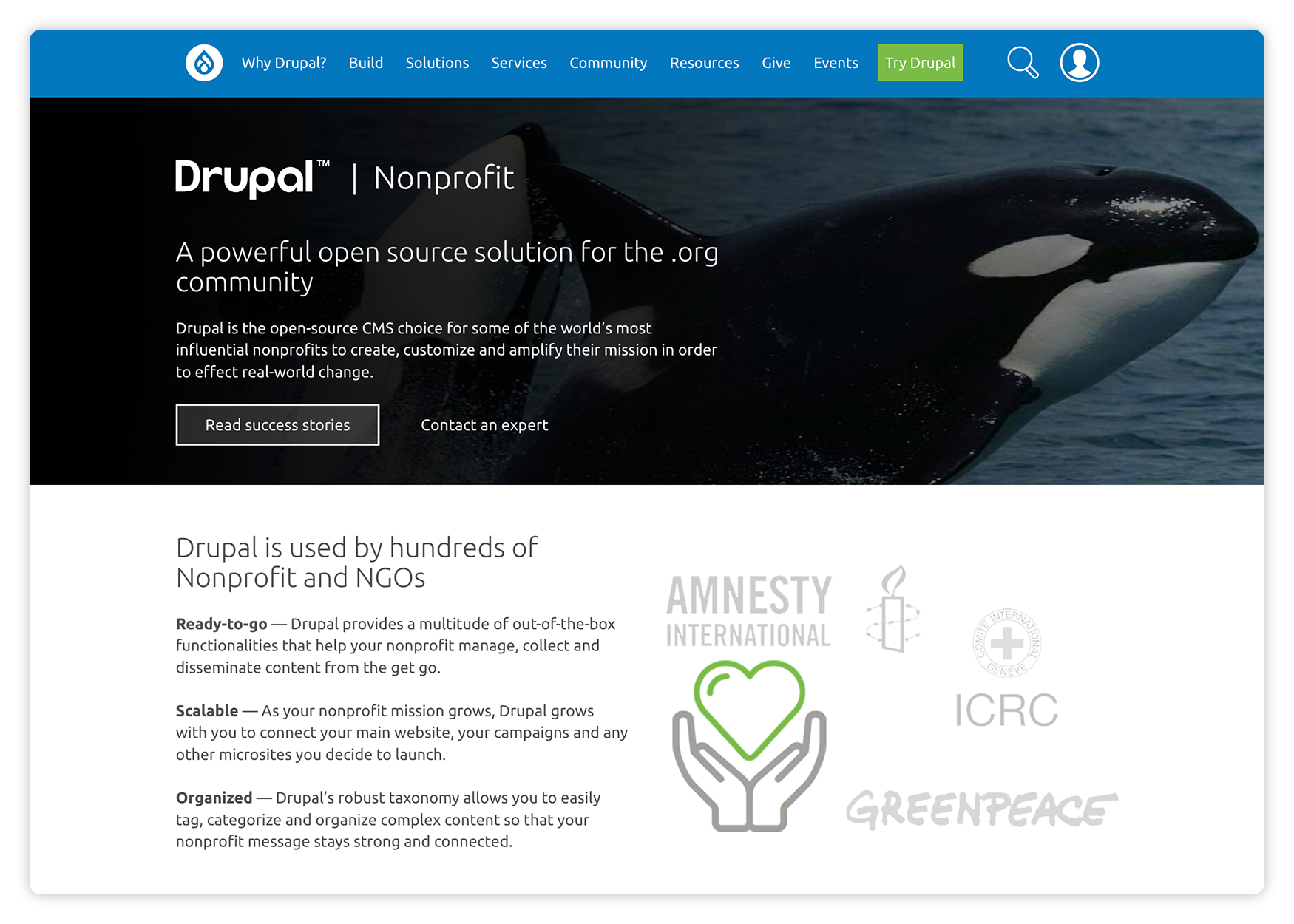 Explore this nonprofit website builder’s extensive content hosting options. 